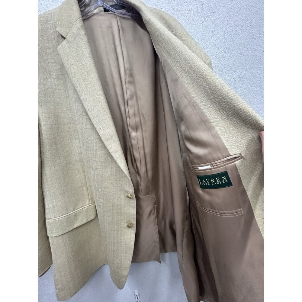 Lauren Ralph Lauren Men's Blazer 56R Beige Silk Wool Sport Coat Career Office - Picture 4 of 12
